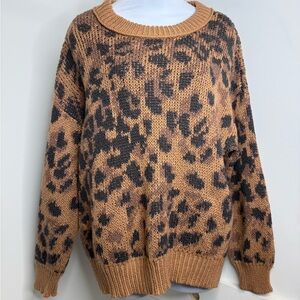 Aerie Leopard Print Knit Sweater